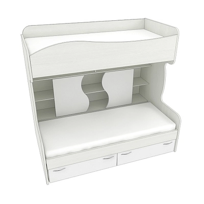 Кровать двухъярусная с лестницей комодом P904, 90x200