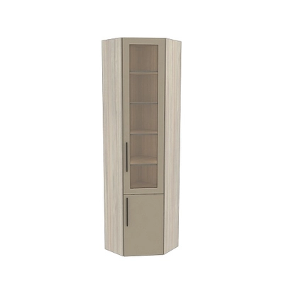 Шкаф угловой книжный со стеклом L247 с подсветкой