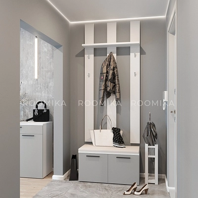 Панель широкая с полкой и крючками L100