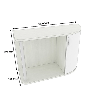 Туалетный столик с радиусным фасадом P700.50 L/R