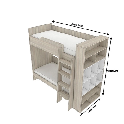 Кровать двухъярусная L908, 90x190 L/R