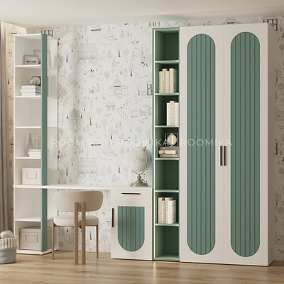 Шкаф двухдверный узкий, фрезерованные фасады в эмали LE210.44-1