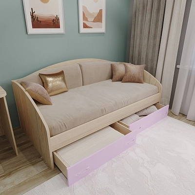 Кровать односпальная с ящиками P902N, 90x190