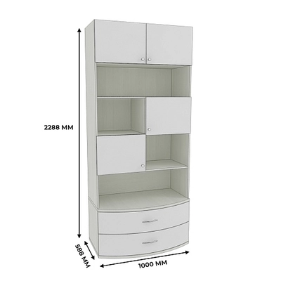 Шкаф книжный с ящиками P217