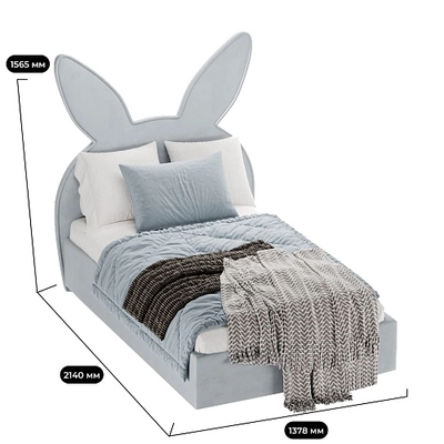 Кровать мягкая БАННИ с подъемным механизмом, 120x200