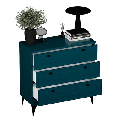 Комод с ящиками узкий  с эмалевой столешницей и боковинами A703.40ESB