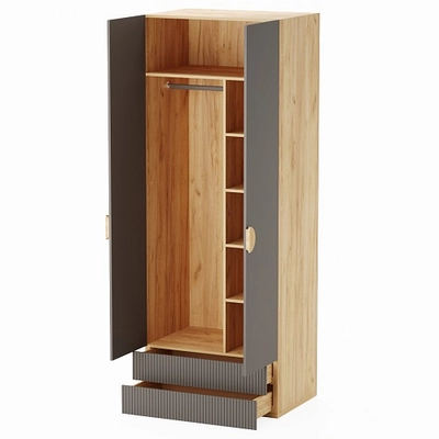 Шкаф 2 дверный с ящиками, фасады в эмали LE211.60