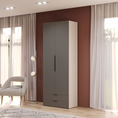 Шкаф 2 дверный с ящиками, фасады в эмали LE211.44