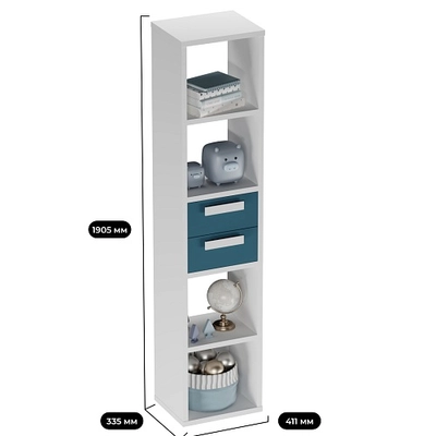 Cтеллаж сквозной книжный на 5 ниш E805