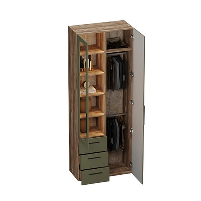 Шкаф комбинированный со стеклом с подсветкой LG215S L/R