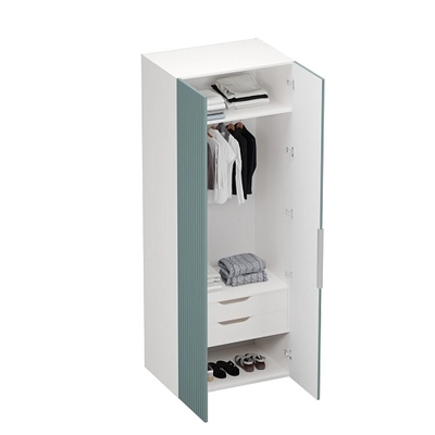 Шкаф 2 дверный, фрезерованные фасады в эмали LE210.60-3