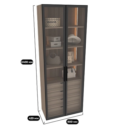 Шкаф с встроенными ящиками с подсветкой R215.2