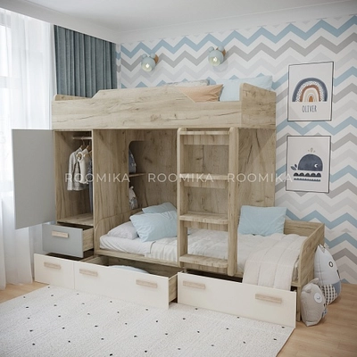 Кровать двухъярусная L906, 90x190 L/R