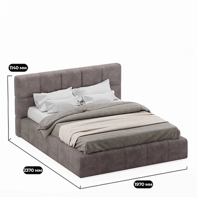 Кровать двуспальная мягкая КВАДРО-СОФТ  с подъемным механизмом, 160x200