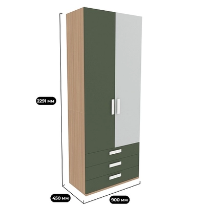 Шкаф двухдверный 3 ящика E211