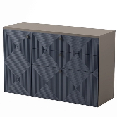 Комод с фрезерованными фасадами в эмали LE706 L/R