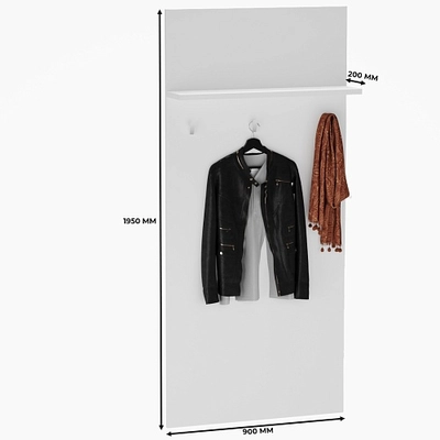 Панель широкая с полкой и крючками L177