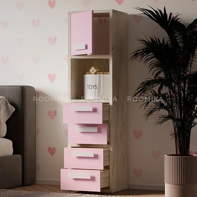 Cтеллаж сквозной книжный на 4 ниши с фасадом E804