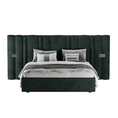 Кровать двуспальная мягкая ХИЛТОН с подъемным механизмом и мягкими панелями, 140x200