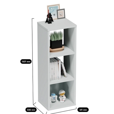 Cтеллаж сквозной книжный на 3 ниши с фасадом E803