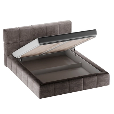 Кровать двуспальная мягкая КВАДРО-СОФТ с подъемным механизмом, 140x200