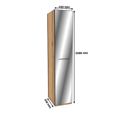 Шкаф одностворчатый узкий с зеркалом C-220.60Z