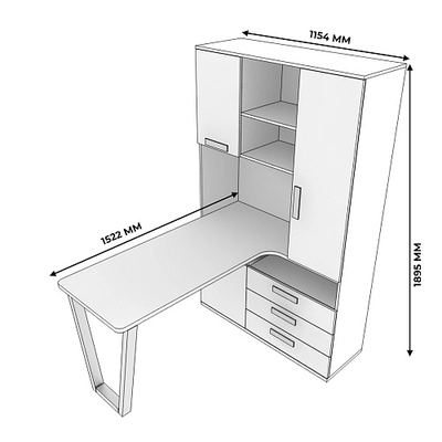 Шкаф со встроенным столом шириной 1154мм E407 L/R