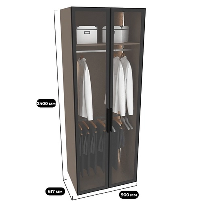 Шкаф для спальни со штангой и брючницей с подсветкой R210.60-5