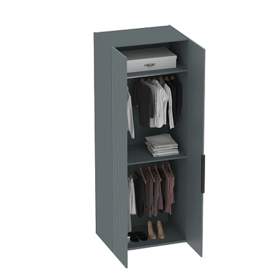 Шкаф 2 дверный, фрезерованные фасады в эмали LE210.60-1