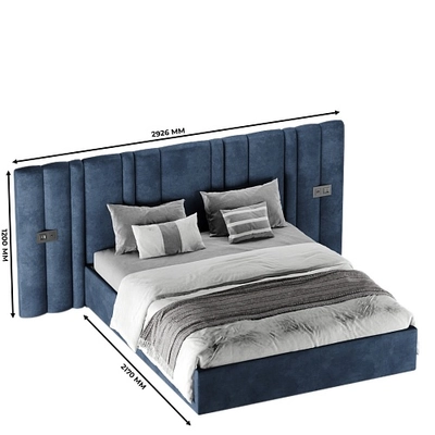 Кровать двуспальная мягкая ХИЛТОН с подъемным механизмом и мягкими панелями, 180x200