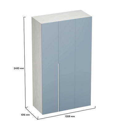 Шкаф со складными дверьми и фальш панелью, фасады в эмали LE206 L/R