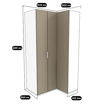 Шкаф угловой со складной дверью E209 L/R