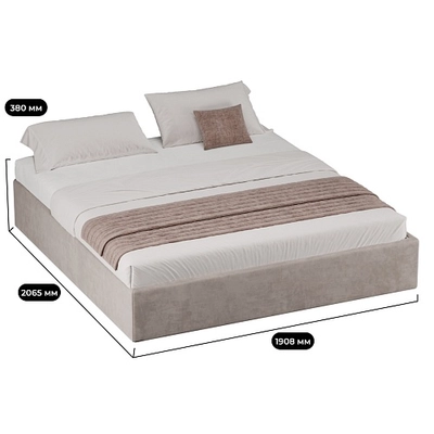 Мягкая кровать-подиум с коробом для хранения, 180x200
