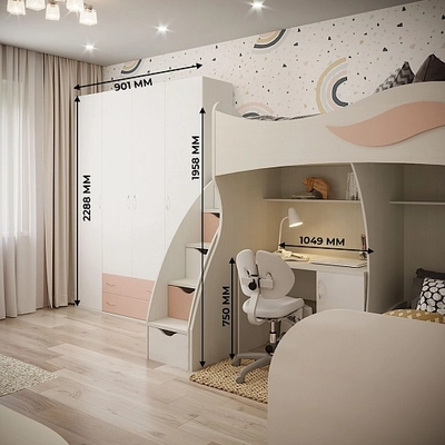 Палермо детская для двоих детей, фасады МДФ 1