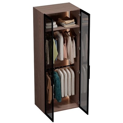 Шкаф для спальни с двумя штангами и полкой с подсветкой R210.60-1