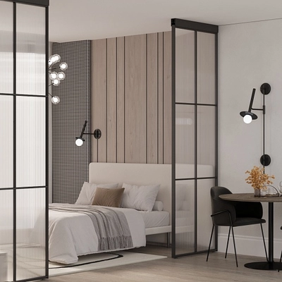 Составная перегородка для зонирования пространства, стекло Эстриадо GRACE 11