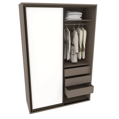 Шкаф-купе ХG160.60-2, профиль INTEGRO, фасад МДФ/зеркало серебро