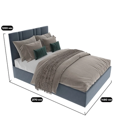 Кровать двуспальная мягкая ХИЛТОН с подъемным механизмом, 180x200