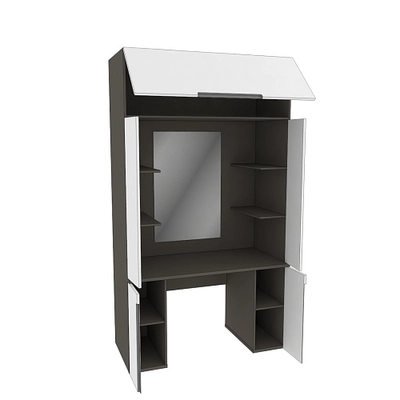 Стол туалетный с секцией и зеркалом, фасады в эмали LE404.60