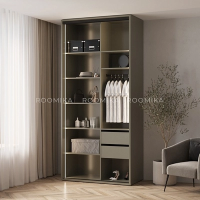 Шкаф-купе ХG126.60-3, профиль INTEGRO, стекло Сатинато белое, с подсветкой