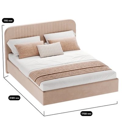 Кровать двуспальная мягкая ФЛАЙ с подъемным механизмом, 180x200