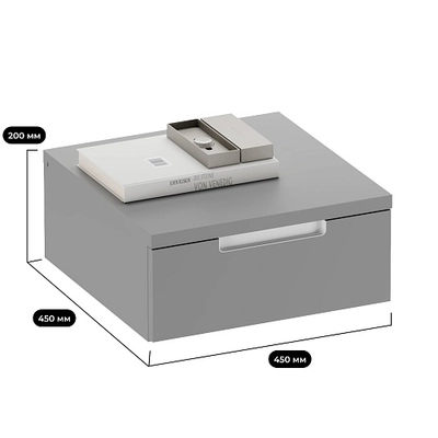 Тумба прикроватная подвесная, фасады в эмали LE709