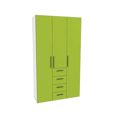 Шкаф трехдверный с ящиками узкий L203.44