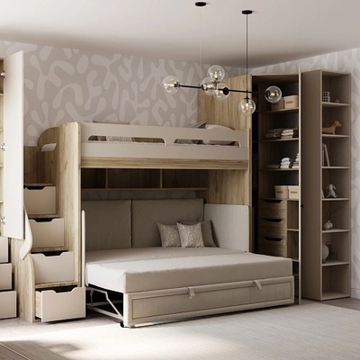 Раскладной диван с обивкой выкатной части БЕРГАМО BER-1900