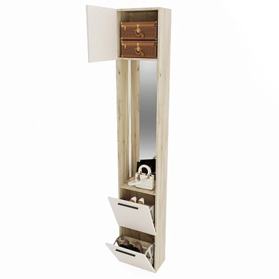 Шкаф завершающий с обувницей и зеркалом L250