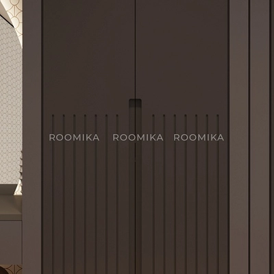 Шкаф 2 дверный, фрезерованные фасады в эмали LE210.60-1