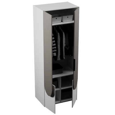 Шкаф для одежды, фрезерованные фасады в эмали LЕ252.60-2