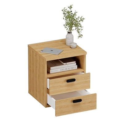 Тумба прикроватная 2 ящика, фасады натуральный шпон L702