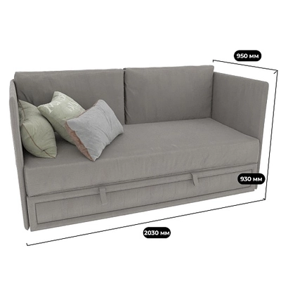Раскладной диван с обивкой выкатной части БЕРГАМО BER-1900