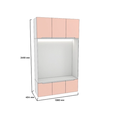 Шкаф с нишей и сидушкой с подсветкой L412.44